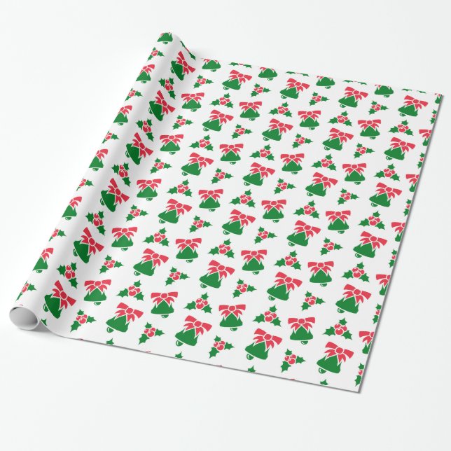 Weihnachts-Bell-Muster Geschenkpapier (Ungerollt)