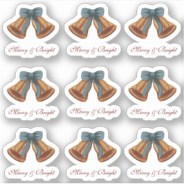 Weihnachts-Bell Ribbon fröhlich und hell Aufkleber