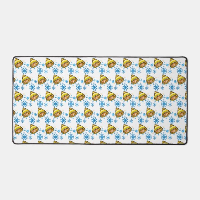 Weihnachts-Bell Snowflake Urlaubsmuster Schreibtischunterlage (Vorderseite)