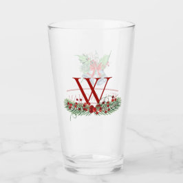 Weihnachts-Bells Red Berries Evergreen Name Initia Glas