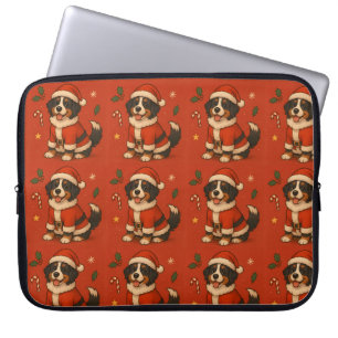 Weihnachts-Bernese-Hund Xmas Santa Berner Sennenhu Laptopschutzhülle
