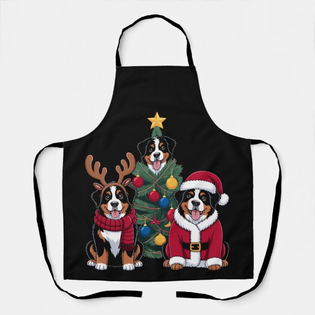 Weihnachts Bernhardiner Santa Weihnachtsbaum Schürze (Vorderseite)