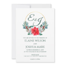 Weihnachts Berry Poinsettia Wreath Monogram Weddin