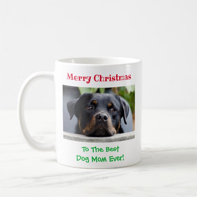 Weihnachts Beste Hündin Mama je Begleiter Foto Kaffeetasse (Links)