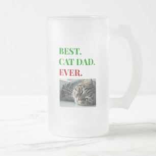 Weihnachts Bester Cat Vater je Foto Mattglas Bierglas