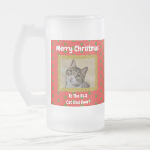 Weihnachts Bester Cat Vater Jeden Haustier Foto Mattglas Bierglas