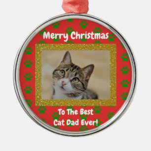 Weihnachts Bester Cat Vater Jeden Haustier Foto Ornament Aus Metall