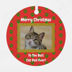 Weihnachts Bester Cat Vater Jeden Haustier Foto Ornament Aus Metall
