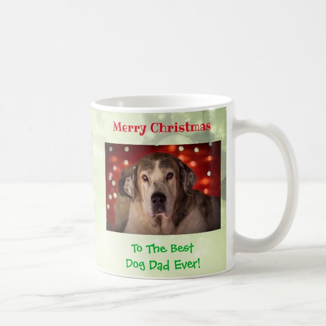 Weihnachts Bester Hund Vater je Begleiter Foto Kaffeetasse (Rechts)