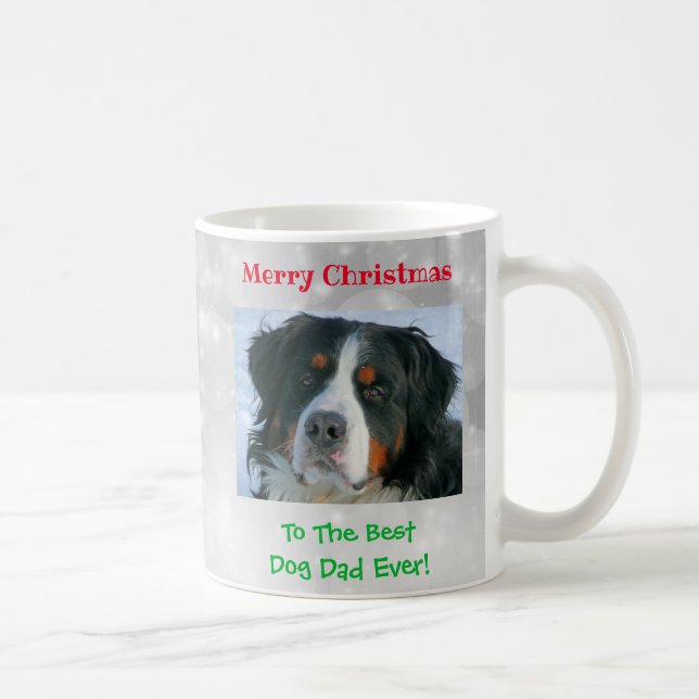 Weihnachts Bester Hund Vater je Begleiter Foto Kaffeetasse (Rechts)