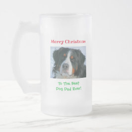 Weihnachts Bester Hund Vater je Begleiter Foto Mattglas Bierglas