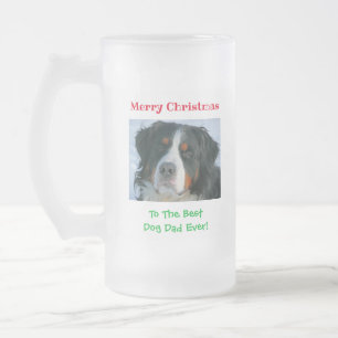Weihnachts Bester Hund Vater je Begleiter Foto Mattglas Bierglas