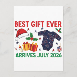 Weihnachts Bestes Geschenk je Ankunft Juli 2026 Ankündigungspostkarte