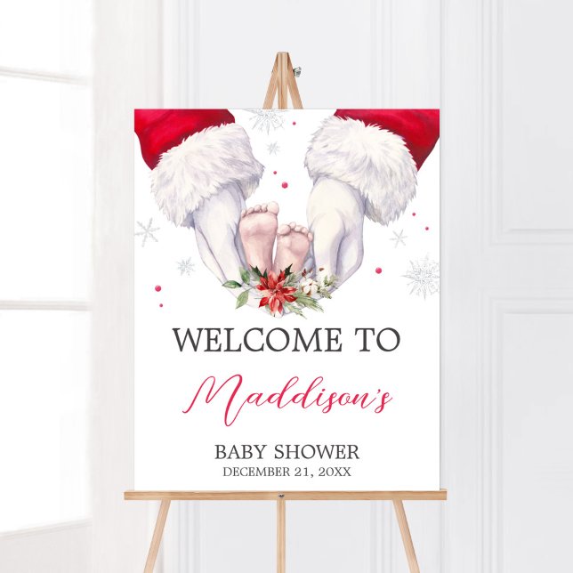 Weihnachts-Bestes Geschenk Kinderdusche Willkommen Poster (Santa Christmas Greatest Gift Baby Shower Welcome Sign)