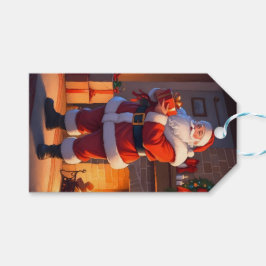 Weihnachts-Besuch des Weihnachtsmanns Geschenkanhänger