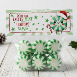 Weihnachts-Beutel-Topper-Karte mit Excite-Mint-Mot Mitteilungskarte
