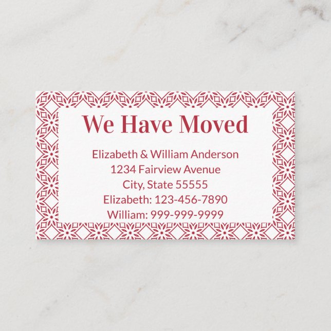 Weihnachts-Bewegung Ankündigung Red & White Muster Begleitkarte (Vorderseite)