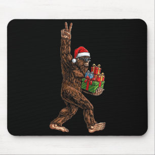 Weihnachts-Bigfoot-Santa-Hut Lustiger Sasquatch Bi Mousepad