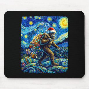 Weihnachts-Bigfoot-Weihnachtsmannmütze Van Gogh St Mousepad