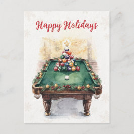 Weihnachts-Billardspieler-Weihnachtskarten Feiertagspostkarte