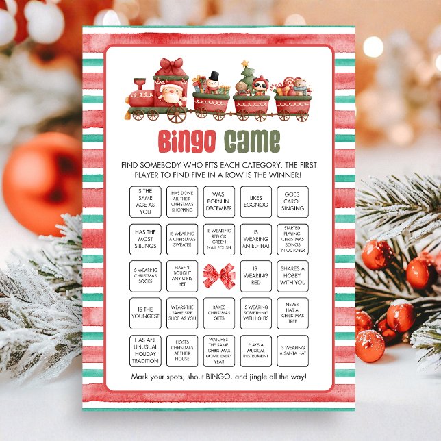 Weihnachts-Bingo-Spiel Feiertagskarte (Christmas Game Card)