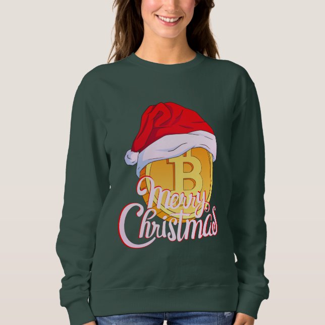 Weihnachts-Bitcoin - Geschenk für Daytrader Sweatshirt (Vorderseite)
