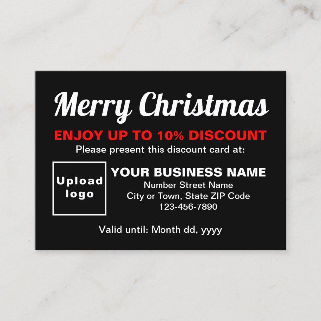 Weihnachts-Black-Discount-Karte Rabattkarte (Vorderseite)