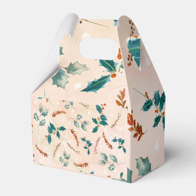 Weihnachts-Blätter Boho Pattern Geschenkschachtel (Vorderseite)