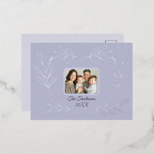 Weihnachts-Blätter Familien-Foto Personalisierte S Folien Feiertagspostkarte
