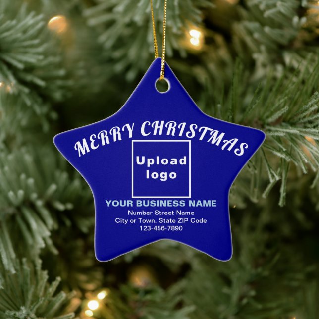 Weihnachts Blue Star Keramik Ornament (Baum)