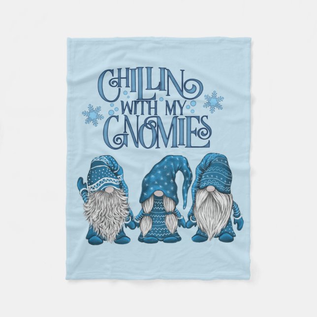 Weihnachts-Blue-Winter-Trio-Chillin mit meinen Gno Fleecedecke (Vorderseite)