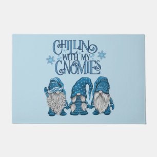 Weihnachts-Blue-Winter-Trio-Chillin mit meinen Gno Fußmatte