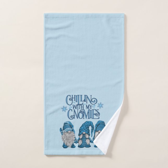 Weihnachts Blue Winter Trio Chillin mit meinen Gno Handtuch (Handtuch)