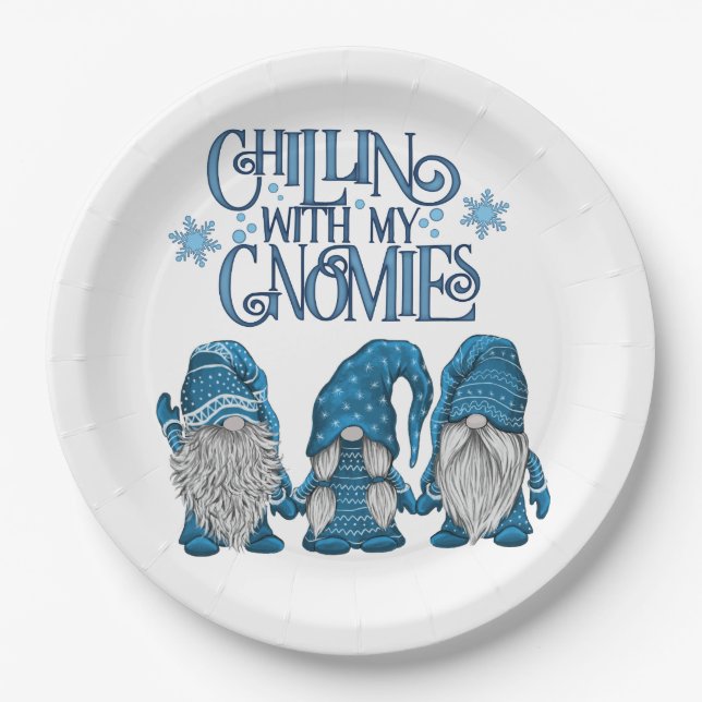 Weihnachts-Blue-Winter-Trio-Chillin mit meinen Gno Pappteller (Vorderseite)