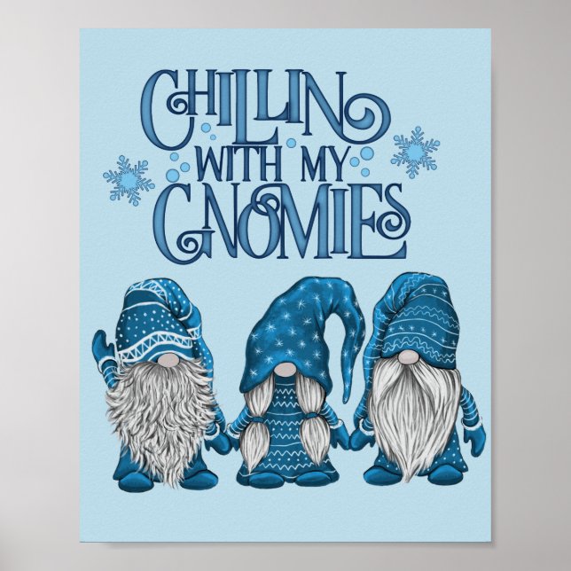 Weihnachts Blue Winter Trio Chillin mit meinen Gno Poster (Vorne)