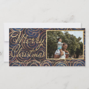 Weihnachts-Blues und Golden Feiertagskarte