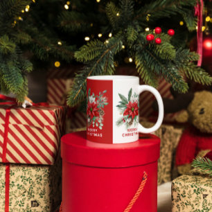 Weihnachts-Blume Bouquet rot und weiß Kaffeetasse