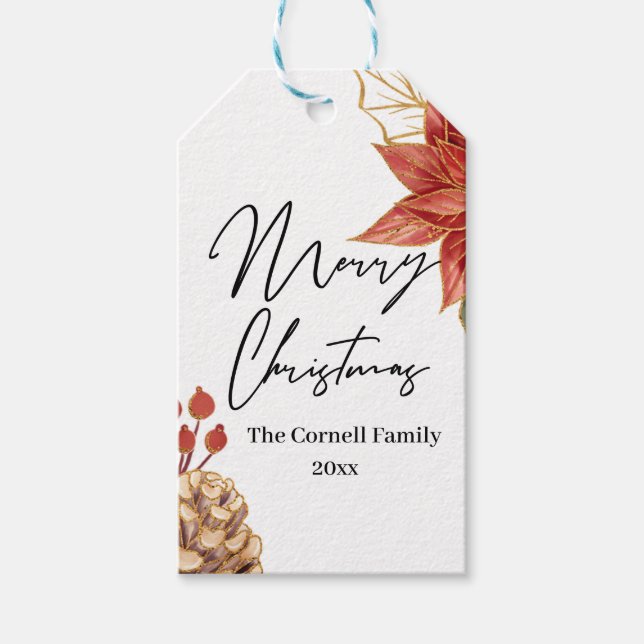 Weihnachts-Blume Geschenkanhänger (Vorderseite)