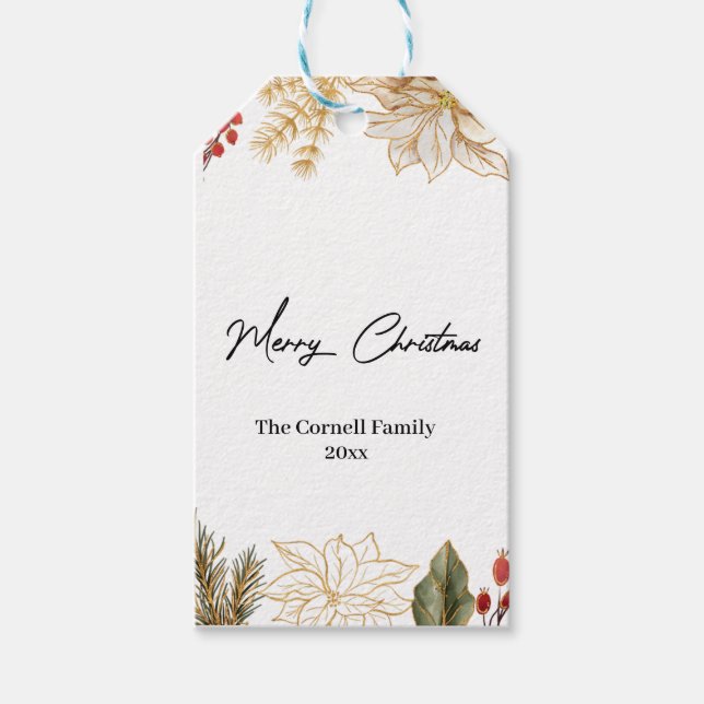 Weihnachts-Blume Geschenkanhänger (Vorderseite)