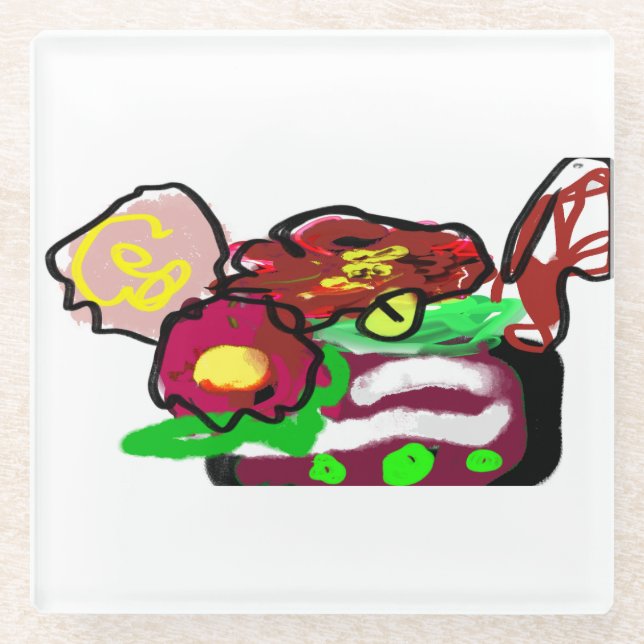 Weihnachts-Blume Glasuntersetzer (Vorderseite)