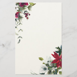 Weihnachts-Blume in Rot und Weiß Briefpapier