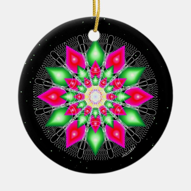 Weihnachts-Blume Keramik Ornament (Vorne)