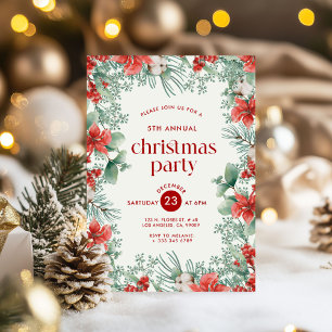 Weihnachts-Blume Party Einladung