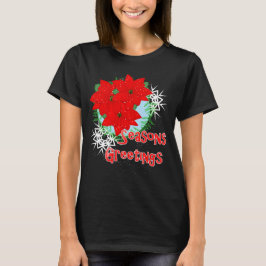 Weihnachts-Blume Rote Poinsettia Frohe Festtage T-Shirt