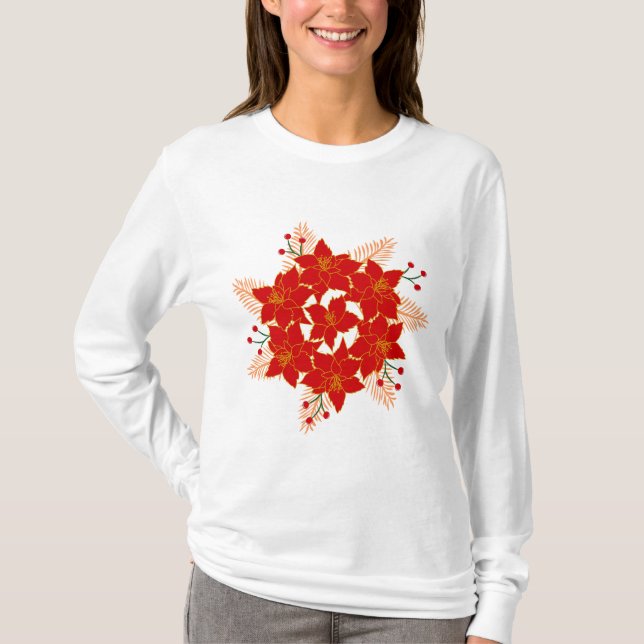 Weihnachts-Blume T-Shirt (Vorderseite)