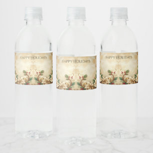 Weihnachts-Blumen-Feiertags-Wasserflaschen-Etikett Wasserflaschenetikett