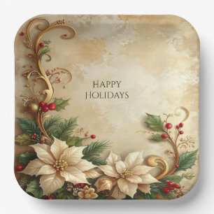 Weihnachts-Blumen-Fest-Papierplatte Pappteller