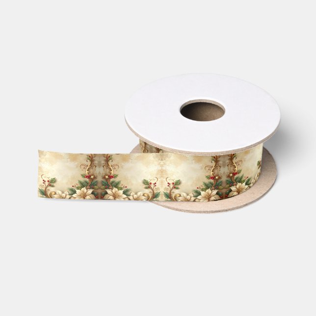 Weihnachts-Blumen-Satinband Satinband (Spule)