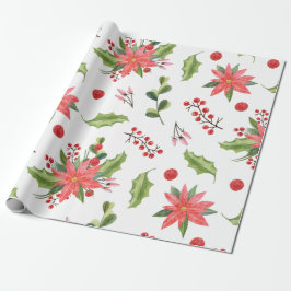 Weihnachts-Blumenberries-Musterpapier Geschenkpapier