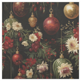 Weihnachts-Blumendekorationen auf Schwarz Stoff